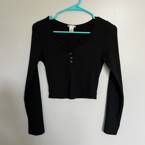 Bozzolo Black Ribbed Long Sleeve